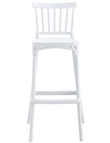 Taburete MILOS, tratamiento anti UV, polipropileno blanco