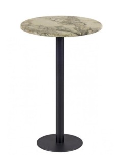 Mesa alta BOMBAY, negra, base de 110 cms y tapa de 60 cms. Color a elegir