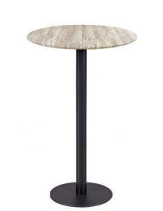 Mesa alta BOMBAY, negra, base de 110 cms y tapa de 70 cms. Color a elegir