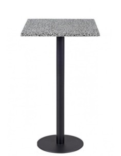 Mesa alta BOMBAY, negra, base de 110 cms y tapa de 60x60 cms. Color a elegir