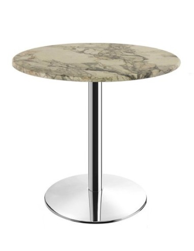 Mesa BENAMARA, acero inoxidable, base de 72 cms y tapa 60 cms. Color a elegir