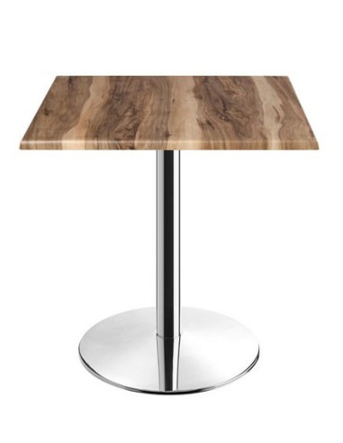 Mesa BENAMARA, acero inoxidable, base de 72 cms y tapa 80x80 cms. Color a elegir