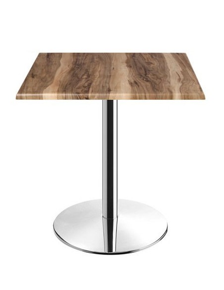 Mesa BENAMARA, acero inoxidable, base de 72 cms y tapa 80x80 cms. Color a elegir