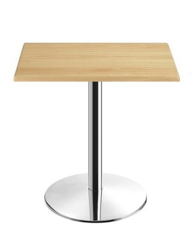 Mesa BENAMARA, acero inoxidable, base de 72 cms y tapa 60x60 cms. Color a elegir