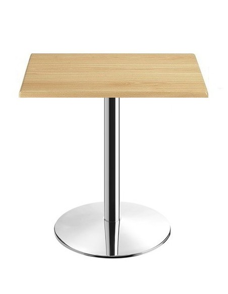 Mesa BENAMARA, acero inoxidable, base de 72 cms y tapa 60x60 cms. Color a elegir