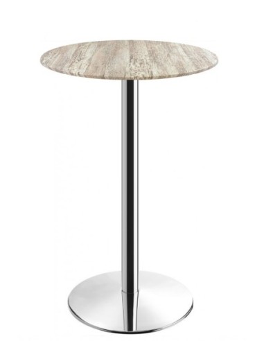 Mesa alta BENAMARA, acero inoxidable, base de 110 cms y tapa 60 cms. Color a elegir