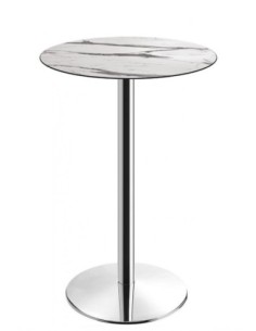 Mesa alta BENAMARA, acero inoxidable, base de 110 cms y tapa 70 cms. Color a elegir