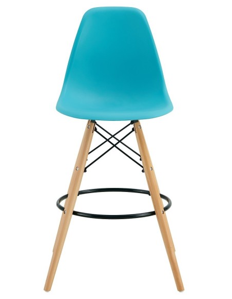 Taburete STAR (SU), madera, carcasa turquesa