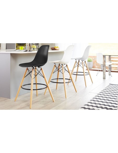 Taburete STAR (SU), madera, carcasa turquesa