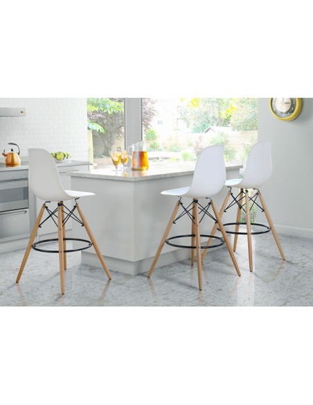 Taburete STAR (SU), madera, carcasa turquesa