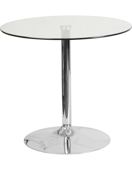 Mesa BERNIE 70R, cromada, cristal templado 70 cms diámetro