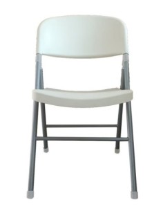 Silla BEACH, plegable, metal plata, polipropileno blanco 2