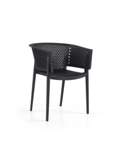 Sillón BILL, apilable,  polipropileno antracita