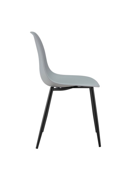 Silla CLUNY, metal negro, polipropileno gris
