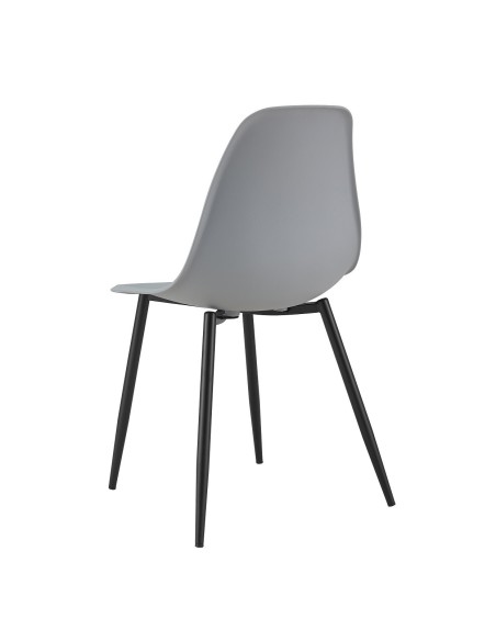 Silla CLUNY, metal negro, polipropileno gris