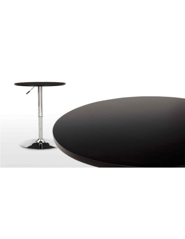 Mesa MABEL, graduable, tapa soft negra, 70 cms de diámetro