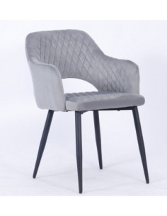 Sillón HONORIO, metal, tapizado velvet 19 gris