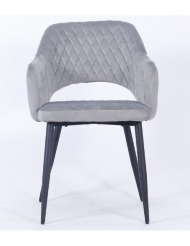 Sillón HONORIO, metal, tapizado velvet 19 gris