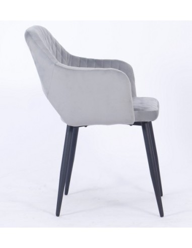 Sillón HONORIO, metal, tapizado velvet 19 gris
