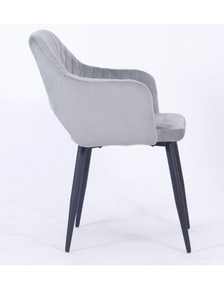 Sillón HONORIO, metal, tapizado velvet 19 gris
