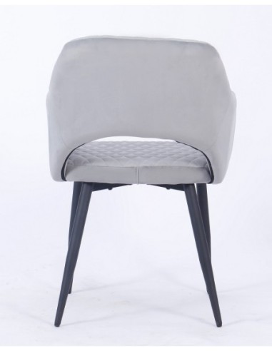 Sillón HONORIO, metal, tapizado velvet 19 gris