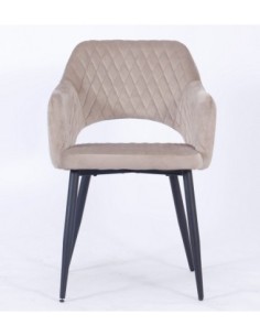 Sillón HONORIO, metal, tapizado velvet 8 marrón visón 2