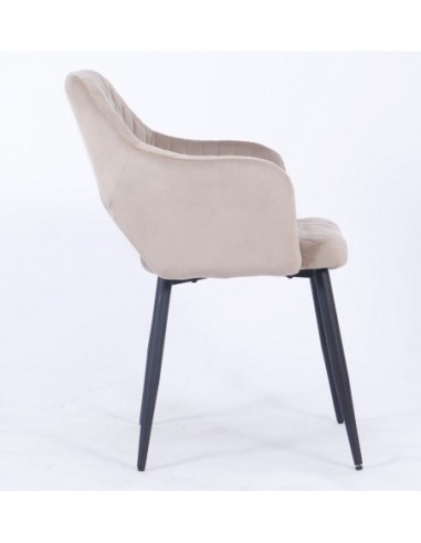 Sillón HONORIO, metal, tapizado velvet 8 marrón visón