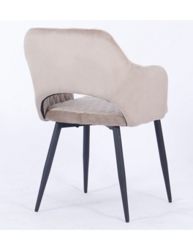 Sillón HONORIO, metal, tapizado velvet 8 marrón visón