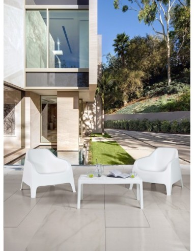 Mesa BILL, baja, polipropileno blanco, 90 x 50 cms