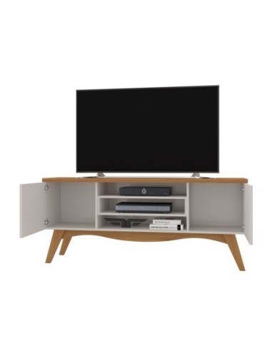Mueble TV LIZ, blanco roto y coral, 160 cms.