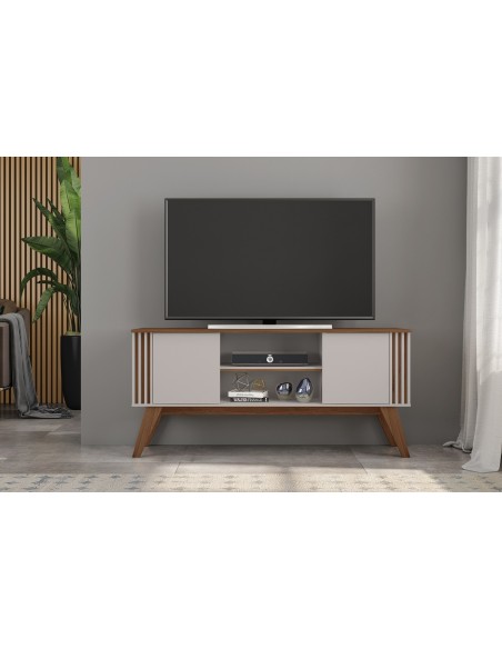 Mueble TV VITTA, blanco roto y matte, 150 cms.