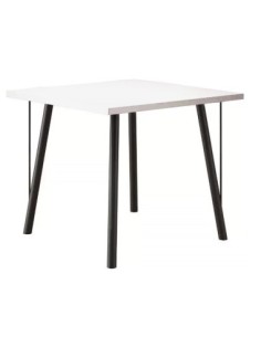 Mesa YAN, metal negro, tapa MDP blanca, 80x80 cms