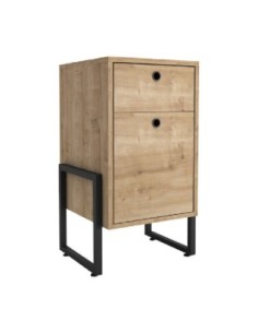 Cajonera WOLLY, multiusos, metal negro, 2 cajones, MDP miel