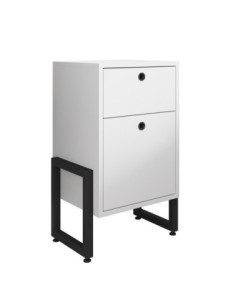 Cajonera WOLLY, multiusos, metal negro, 2 cajones, MDP blanco