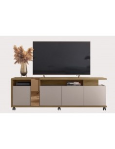 Mueble TV NEW CRISTAL, miel y cacao, 183 cms. 2