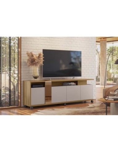 Mueble TV NEW CRISTAL, miel y cacao, 183 cms.