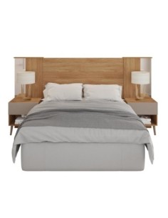 Cabecero REFLEX, extensible, 2 mesillas de noche, MDP buriti - fendi
