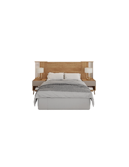 Cabecero REFLEX, extensible, 2 mesillas de noche, MDP buriti - fendi