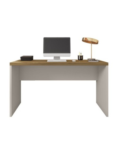 Mesa de oficina STUDIO 136, bilaminado miel y cacao, 136 x 60 cms