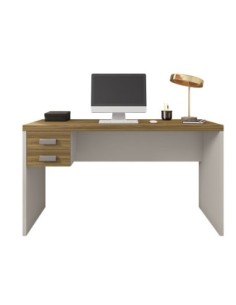 Mesa de oficina STUDIO 136, 2 cajones, bilaminado miel y cacao, 136 x 60 cms 2