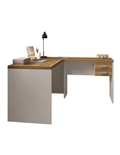 Mesas de oficina STUDIO 136 y STUDIO 90, 2 cajones, bilaminado miel y cacao, 136 x 150 cms 2