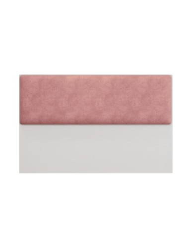 Cabecero tapizado UNI 160, MDP blanco, tejido velvet rosa, 160x5x90 cms