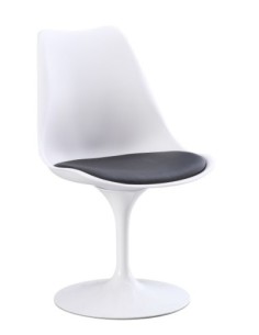 Silla TUL MT, metal, polipropileno blanco, cojín negro