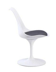 Silla TUL MT, metal, polipropileno blanco, cojín negro 2