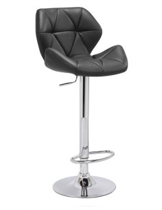 Taburete ORLANDO (M), cromado, tapizado negro