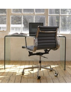 Mesa APOLO (SU), cristal curvado transparente, 125 x 70 cms 2