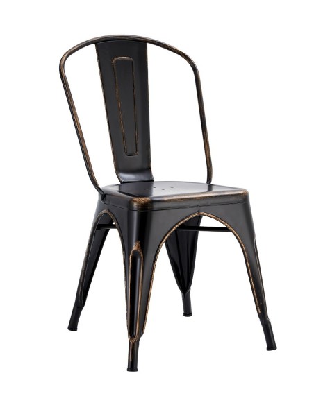 Silla TOL EK VINTAGE, acero, negra