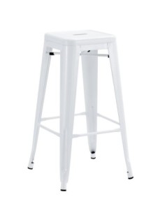 Taburete TOL EK LIMITED, acero, blanco