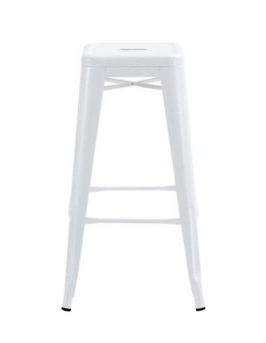 Taburete TOL EK LIMITED, acero, blanco