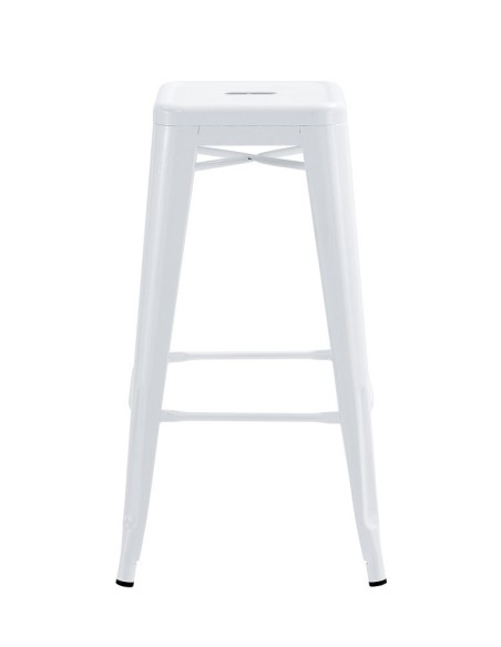 Taburete TOL EK LIMITED, acero, blanco